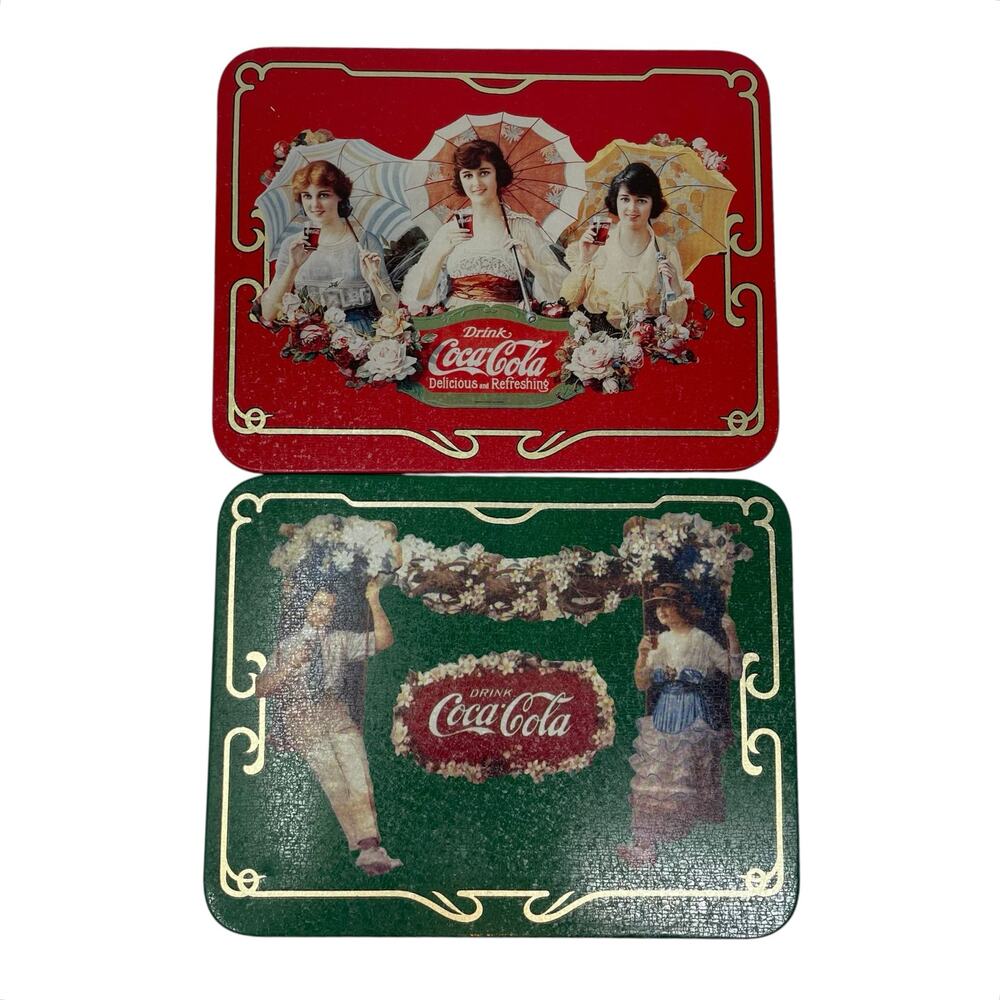 Coca-Cola Vintage Reproduction Signs by Bristolware 1994 Licensed Set of 2